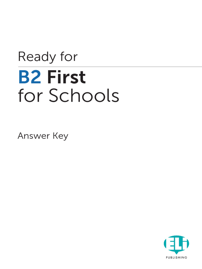 B2 First For Schools Answer Key Pdf Cognition Social Psychology