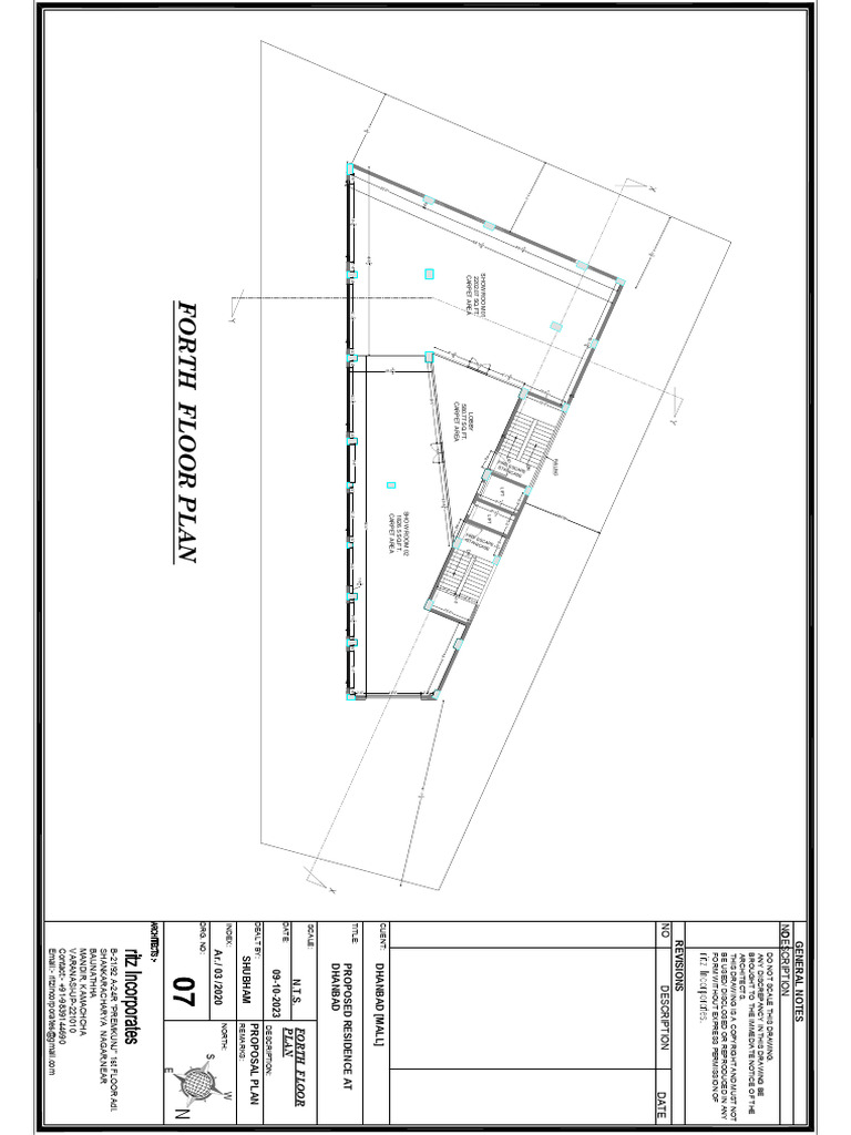 Dhanbad Proposed Residence Floor Plan | PDF