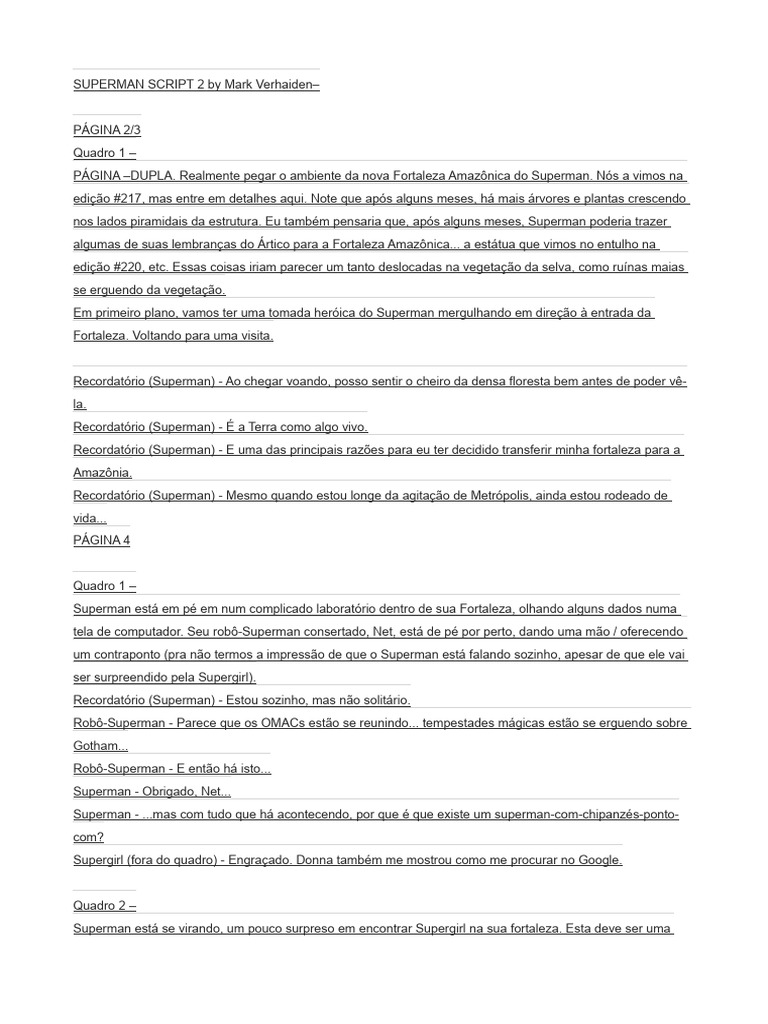 Superman Script 2 - Teste | PDF | Super-Homem