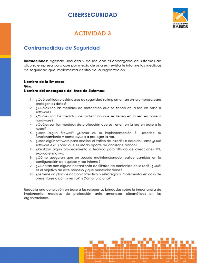 Contramedidas de Seguridad en Ciberseguridad | PDF