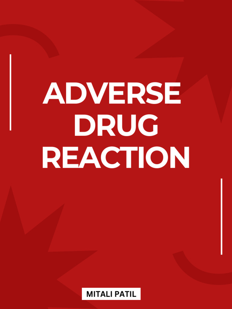 Adverse Drug Reaction Management Guide | PDF | Adverse Effect | Health ...