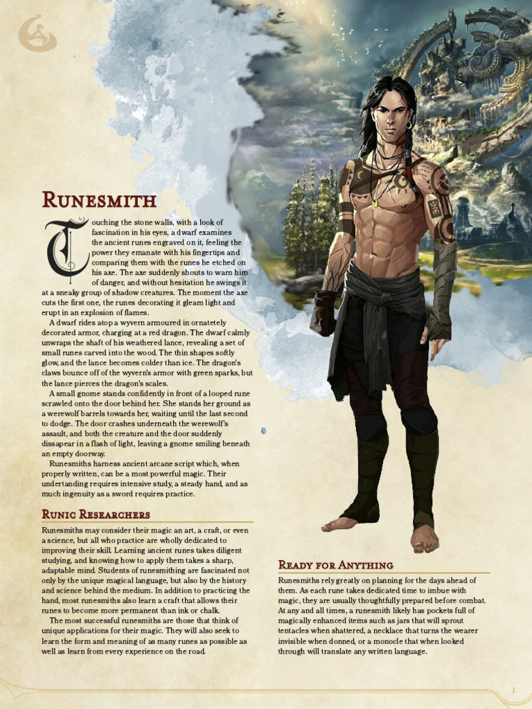 Runesmith Class Overview for 5E | PDF