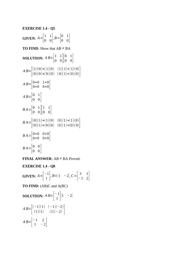 Exercise 1 4 | PDF