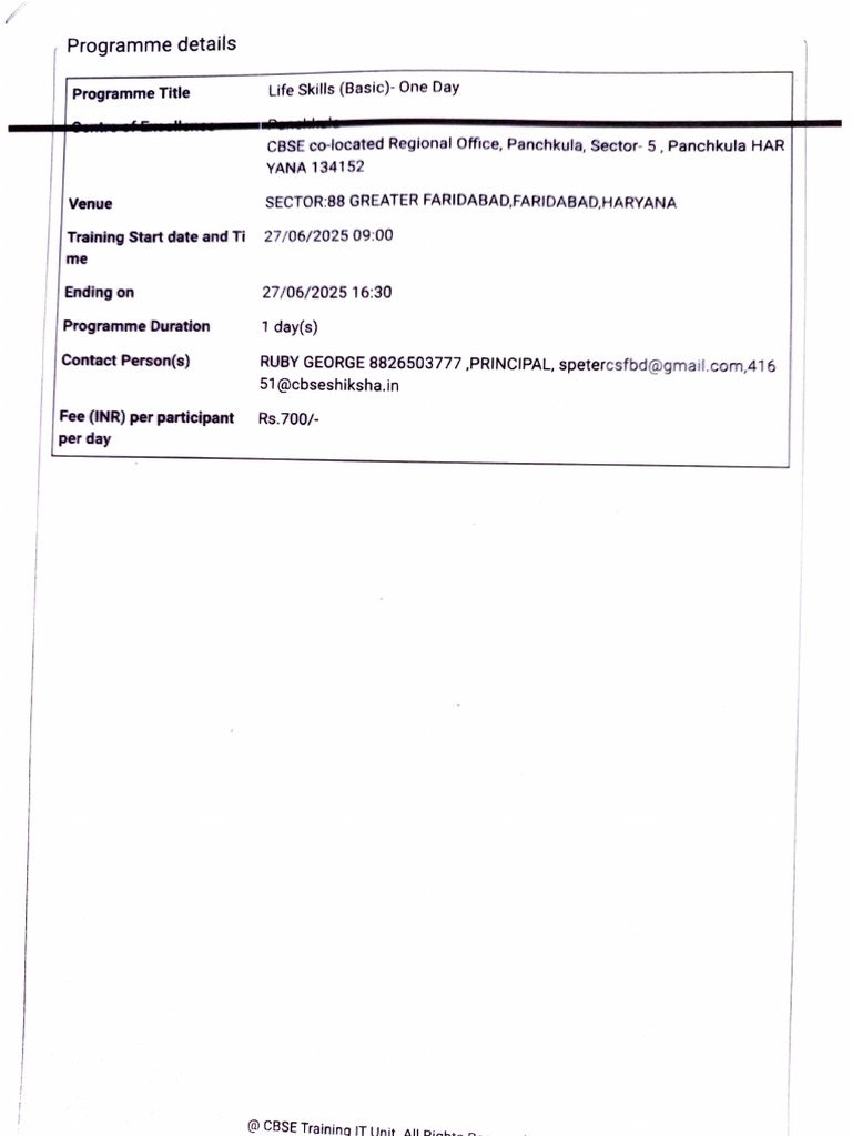 Life Skills Training Programme Details | PDF