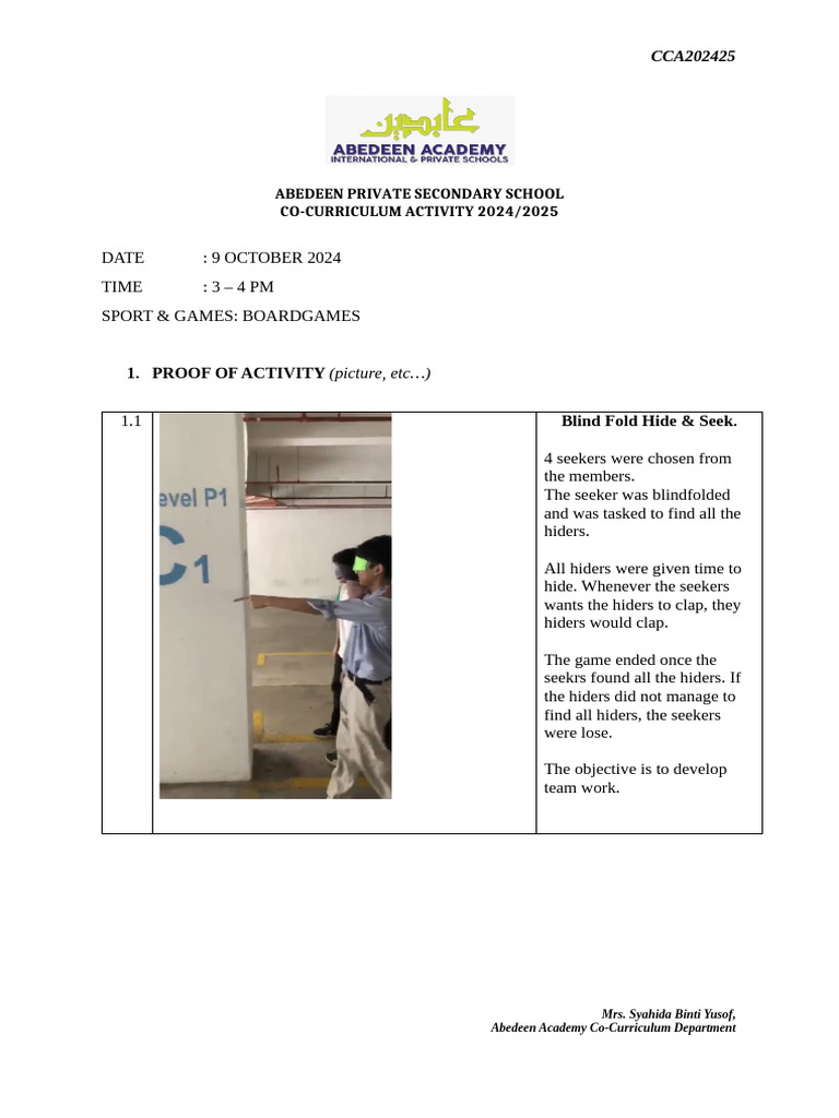 Abedeen School Co-Curricular Activities 2024 | PDF
