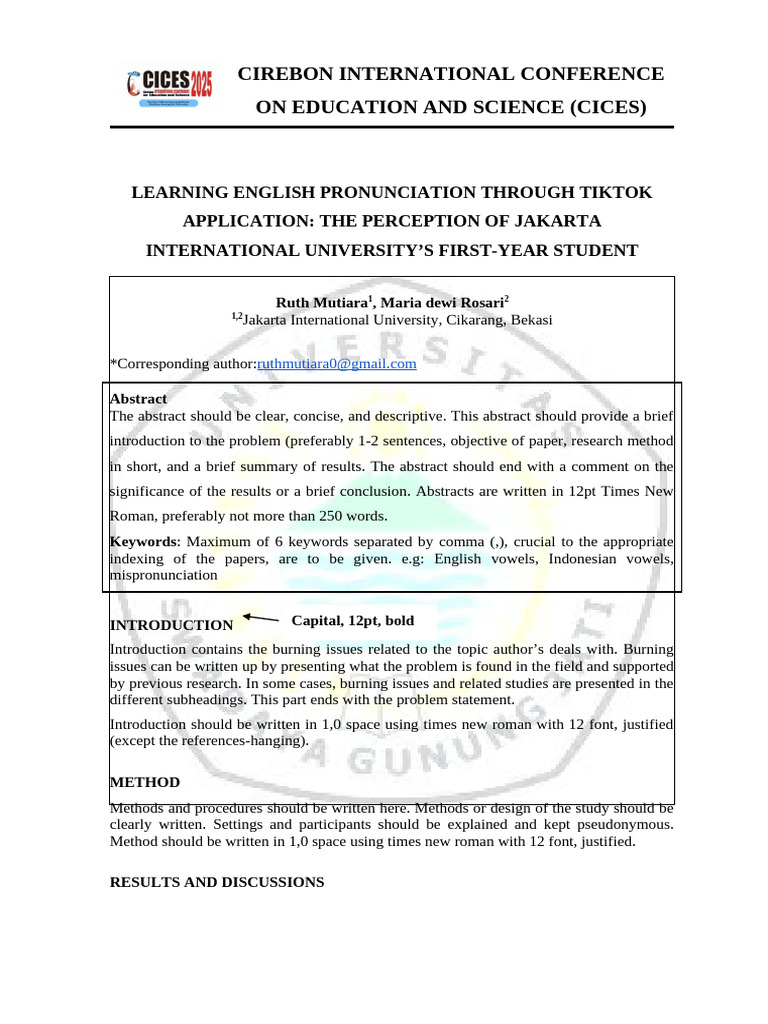 Cices Template | PDF | Abstract (Summary) | Citation