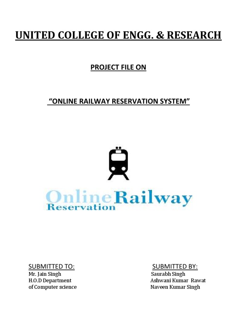 Online Railway Reservation System Project | PDF | Credit Card | User ...