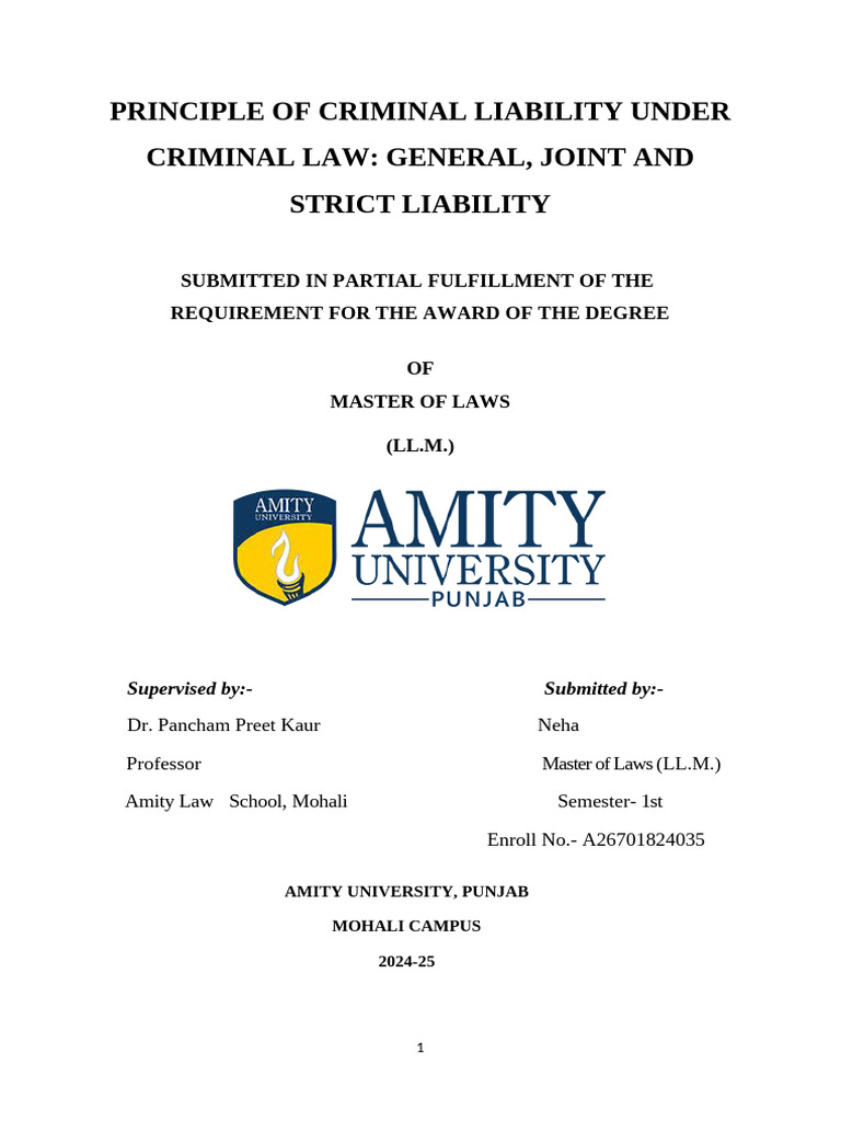 Principles of Criminal Liability in BNS | PDF | Mens Rea | Crimes