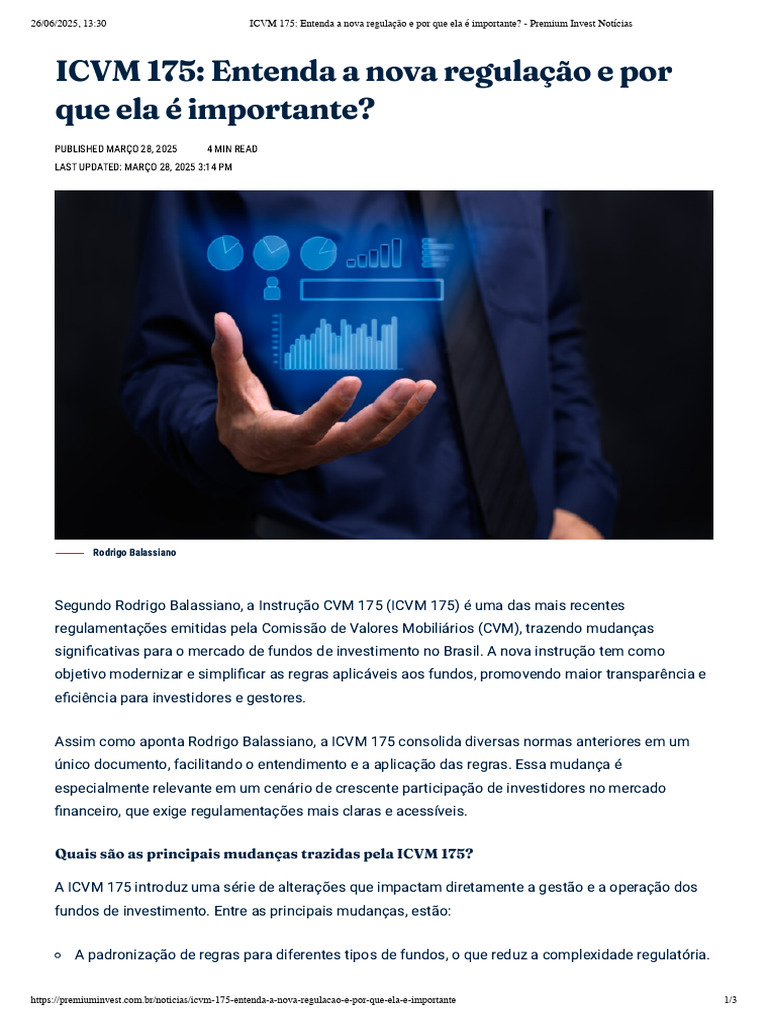 ICVM 175: Novas Regras para Fundos Brasil | PDF | Fundos mútuos ...