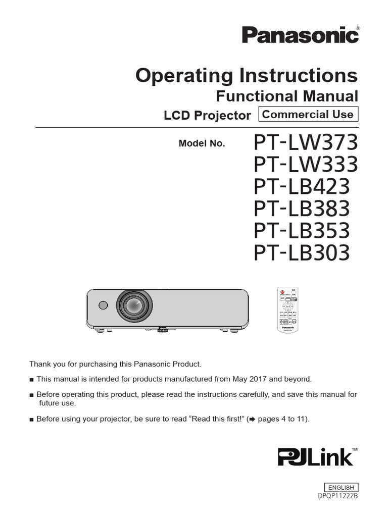 Panasonic LCD Projector Manual | PDF | Electrical Connector | Ac Power ...