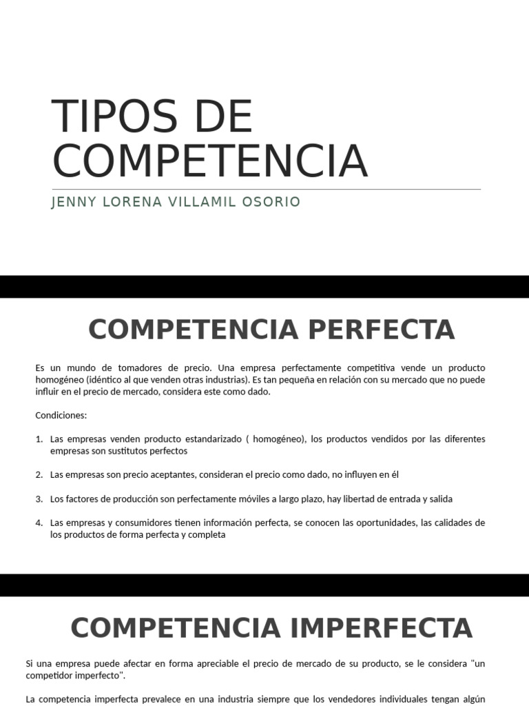 Tipos de Competencia | PDF | Oligopolio | Monopolio