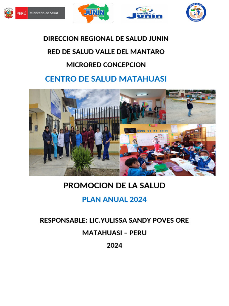 Plan Anual 2024 de Promoción de Salud | PDF | Promoción de la salud ...