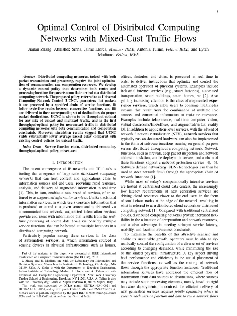 Optimal Control for Mixed-Cast Networks | PDF | Computer Network | Routing