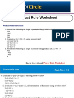 Product Rule Worksheet