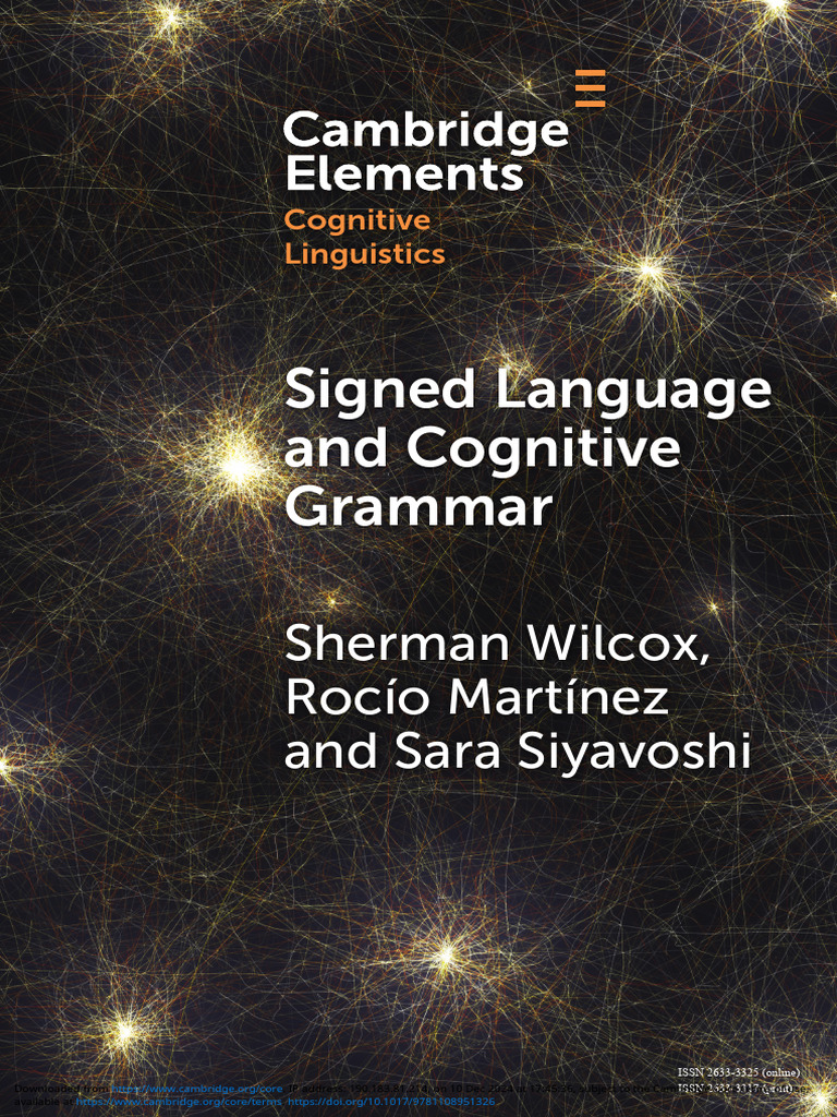 Signed Language and Cognitive Grammar | PDF | Perception | Linguistics