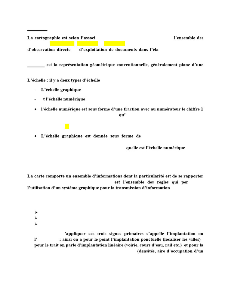 Introduction à la cartographie et ses éléments | PDF | Jaune | Rouge