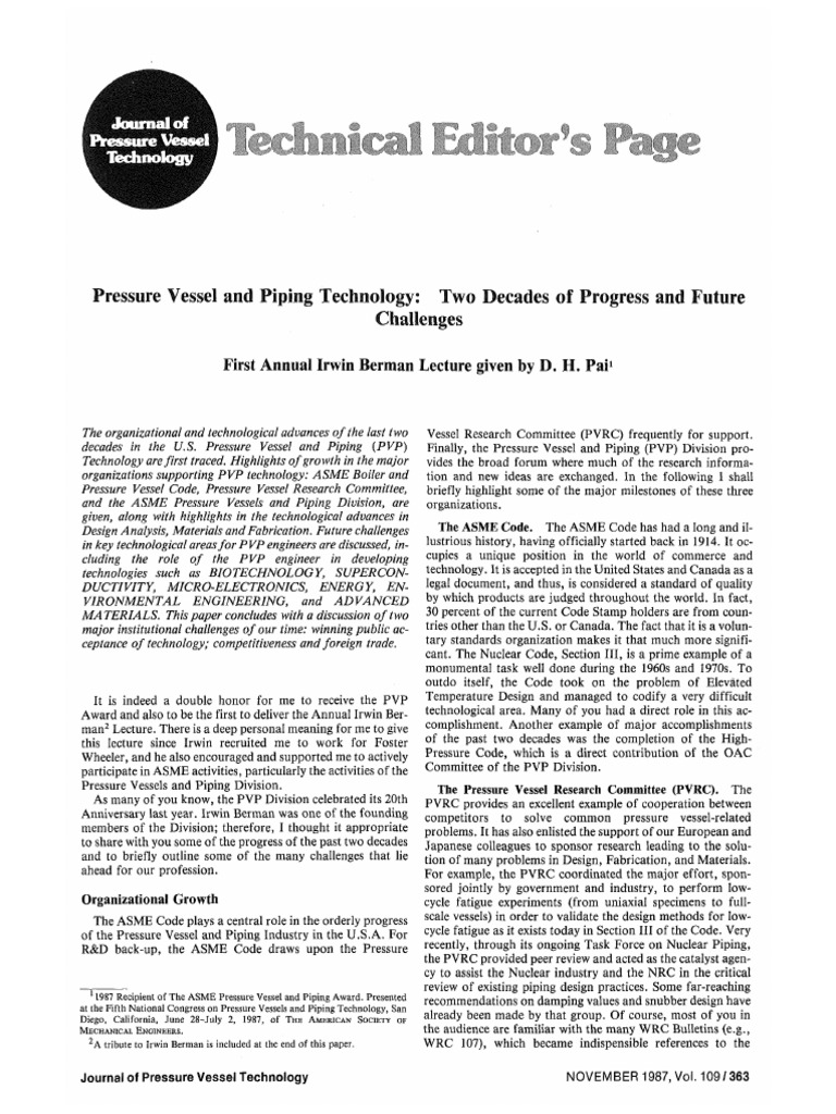 Progress in Pressure Vessel Technology | PDF | Nondestructive Testing ...