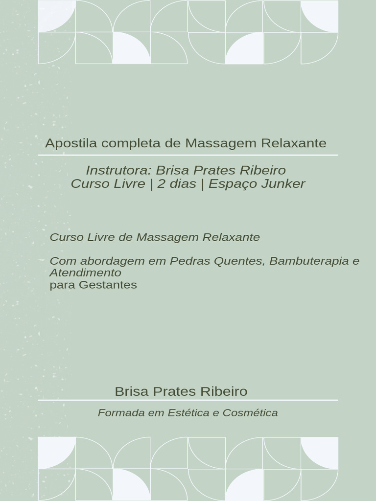 Curso de Massagem Relaxante Completo | PDF | Massagem | Especialidades ...