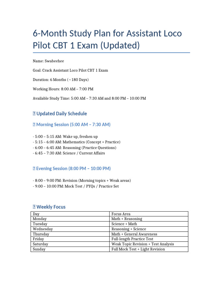 Updated ALP Study Schedule Swabeehee | PDF