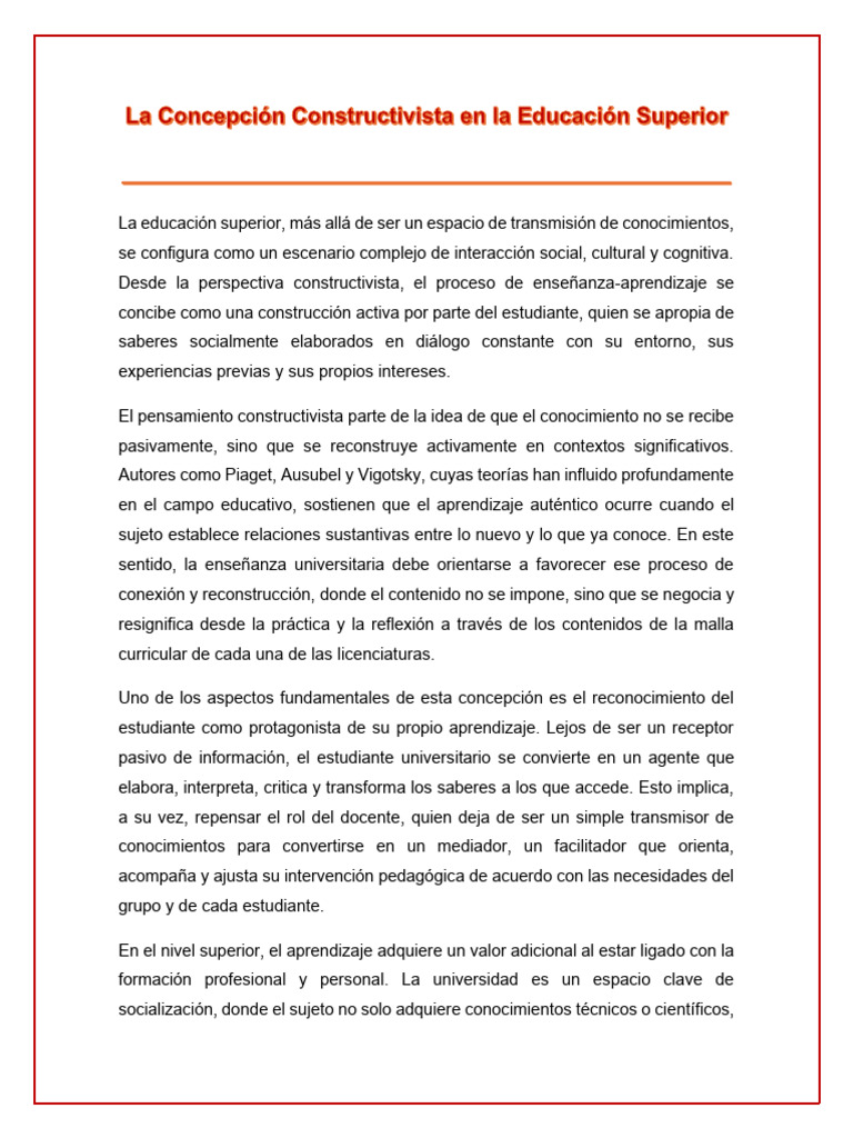 Tarea 4 | PDF | Constructivismo (filosofía de la educación) | Aprendizaje