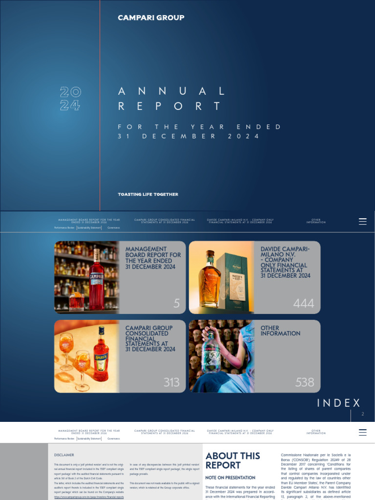 Campari Group Annual Report 2024 | PDF | Inflation | Economies