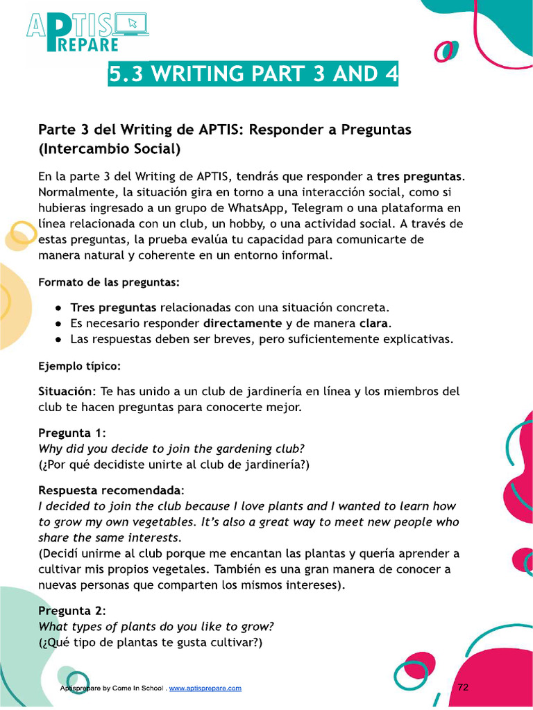 5.3 Writing Part 3 and 4 | PDF