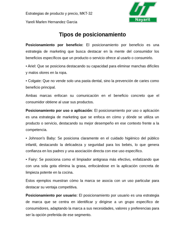 Estrategias de Posicionamiento en Marketing | PDF | Producto (Negocio ...