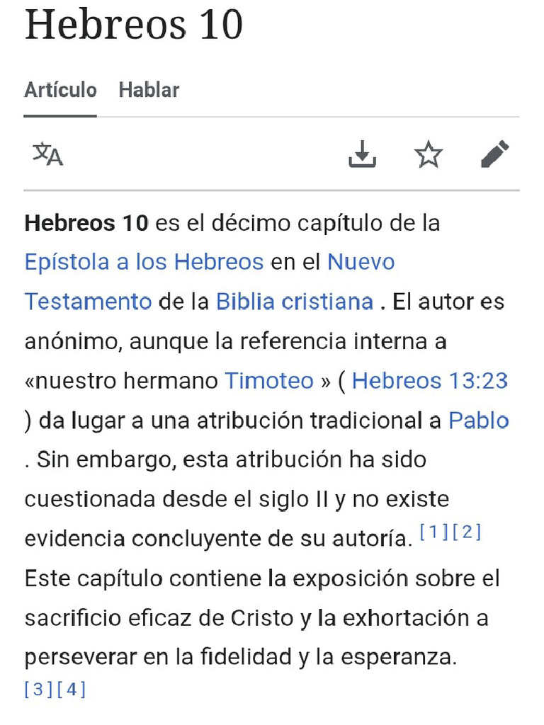 Hebreos 10 Wikipedia | PDF