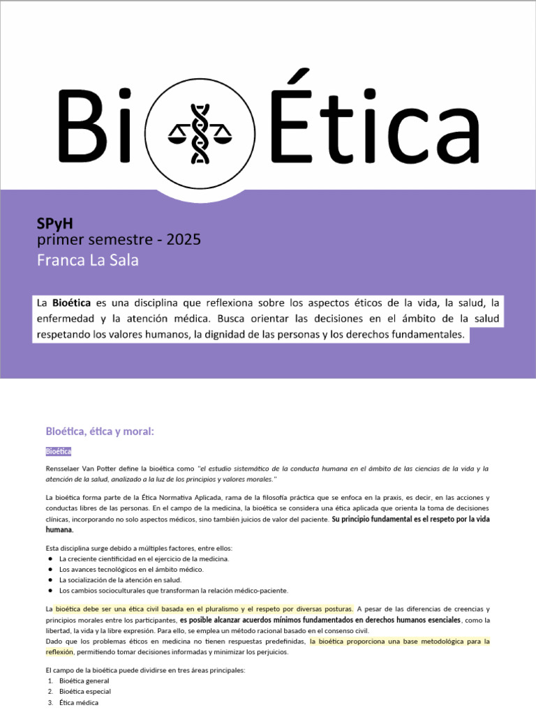 Bioética y Ética: Fundamentos y Teorías | PDF | Bioética | Moralidad