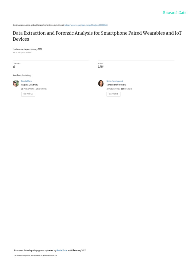 Forensic Analysis of Wearable Devices | PDF | I Phone | Ios