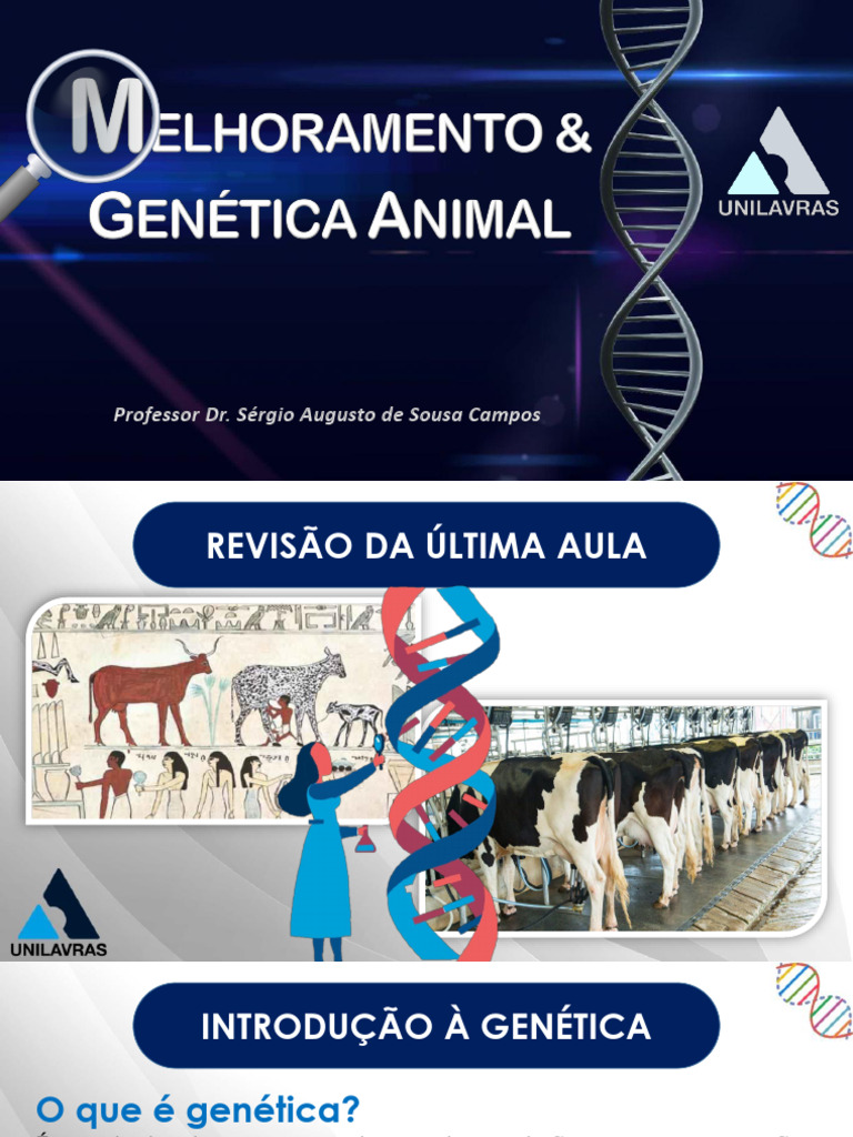 Aula 02 Melhoramento e Genética Animal 2025 | PDF | DNA | Nucleotídeos