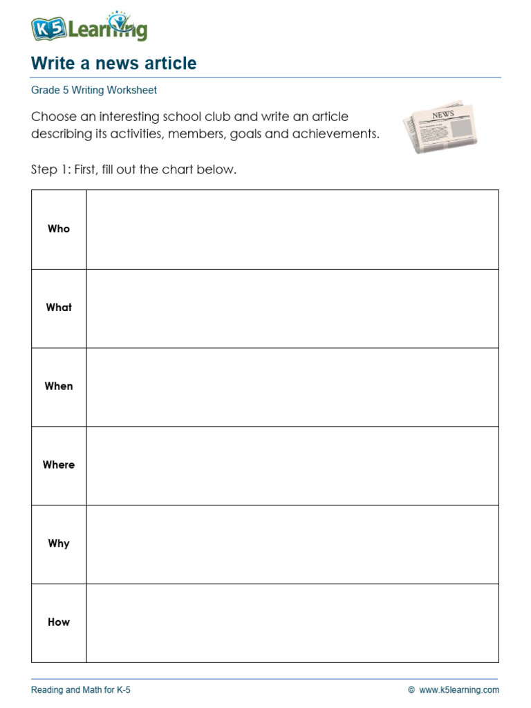 Writing Club News Article Guide | PDF | Thought | Cognition