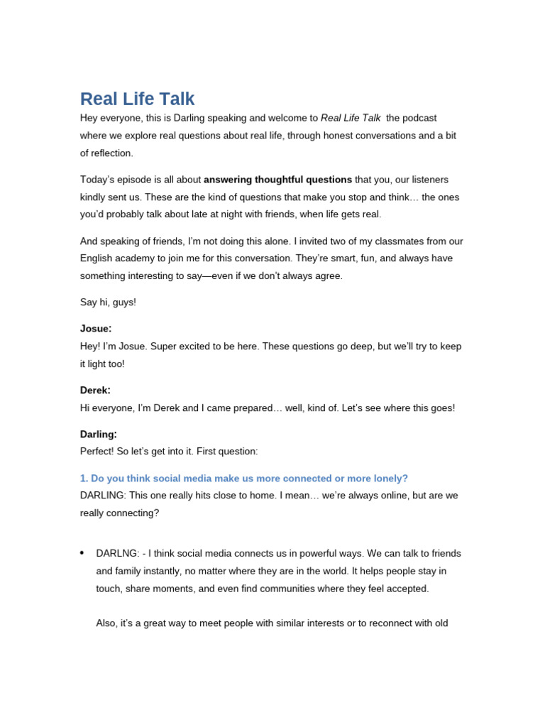 Real Talk Life Extended Addition | PDF | Artificial Intelligence ...