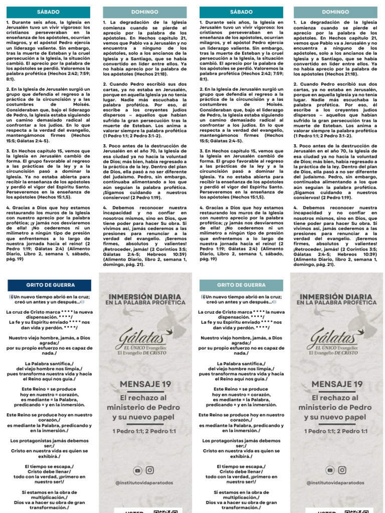 FOLLETO INMERSIÓN REFINADA FIN DE SEMANA MENSAJE 19 El Rechazo Al ...