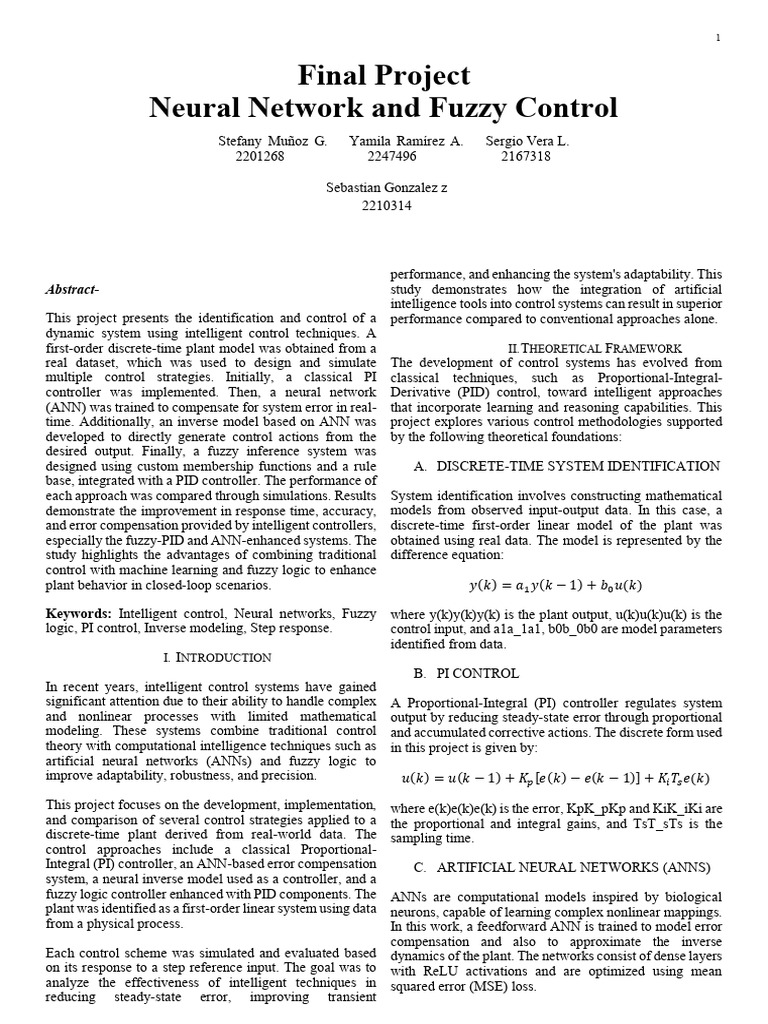 Intelligent Control with ANN and Fuzzy Logic | PDF | Control Theory ...