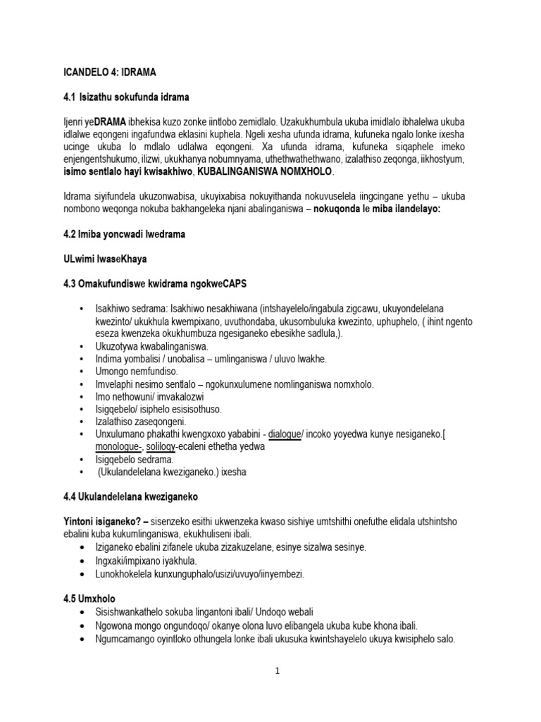 Hamba Nam Ndipheleke Drama Analysis | PDF