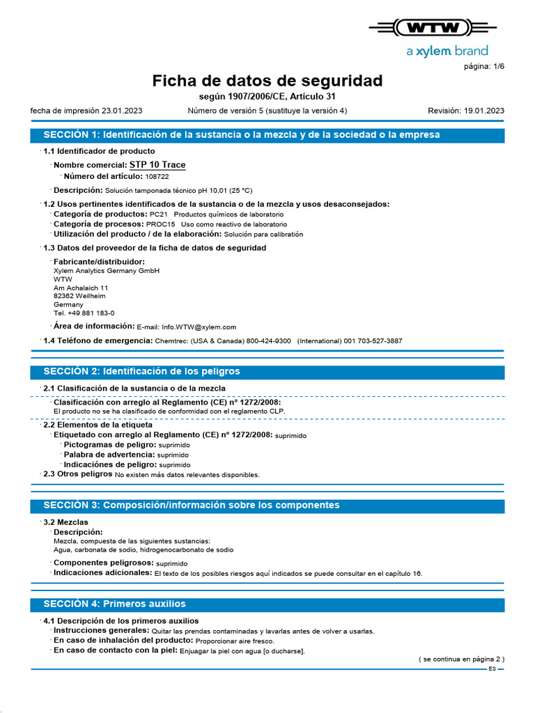 STP 10 Trace ES | PDF | Agua | Gases