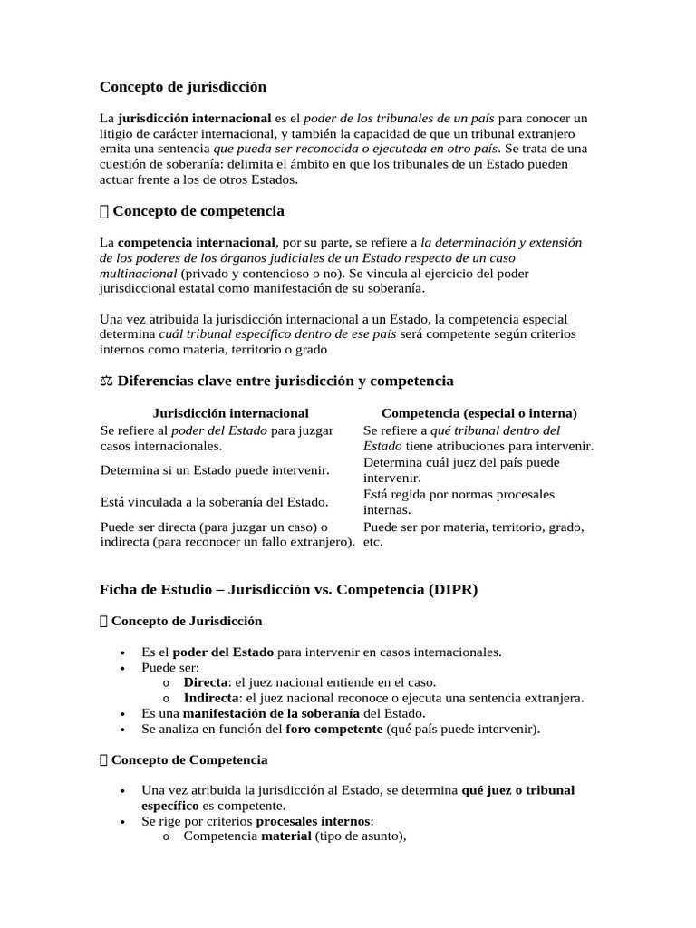 Jurisdicción y Competencia Internacional | PDF | Jurisdicción | Estado ...