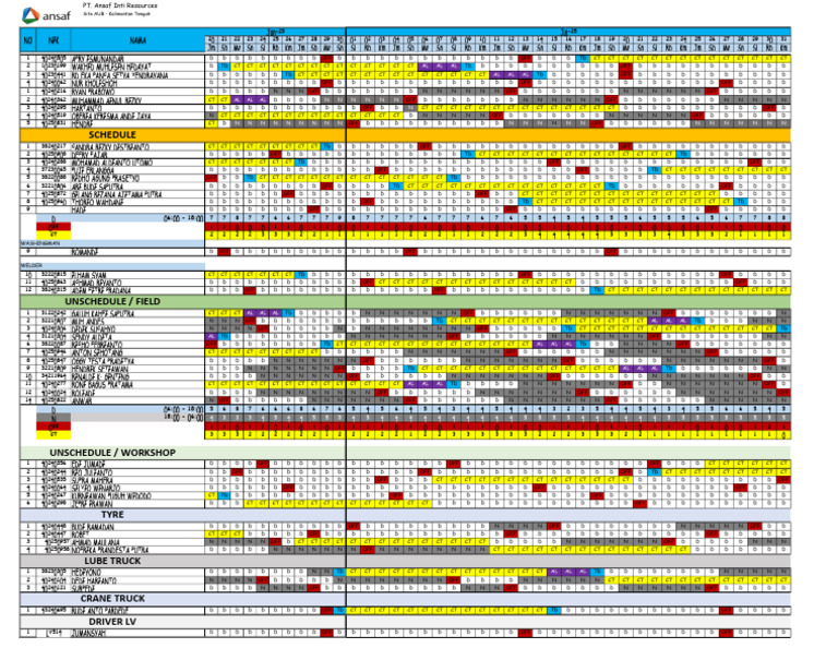 Rooster Dept Plant June - July 2025-Revisi | PDF