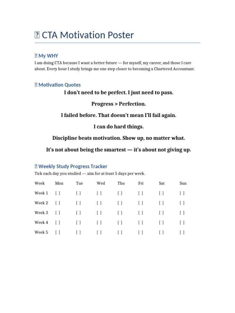 CTA Motivation Poster | PDF