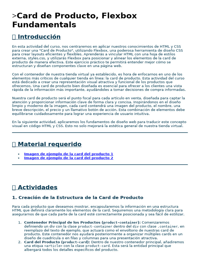 03-Card de Producto - Flexbox Fundamentals | PDF | HTML | Diseño