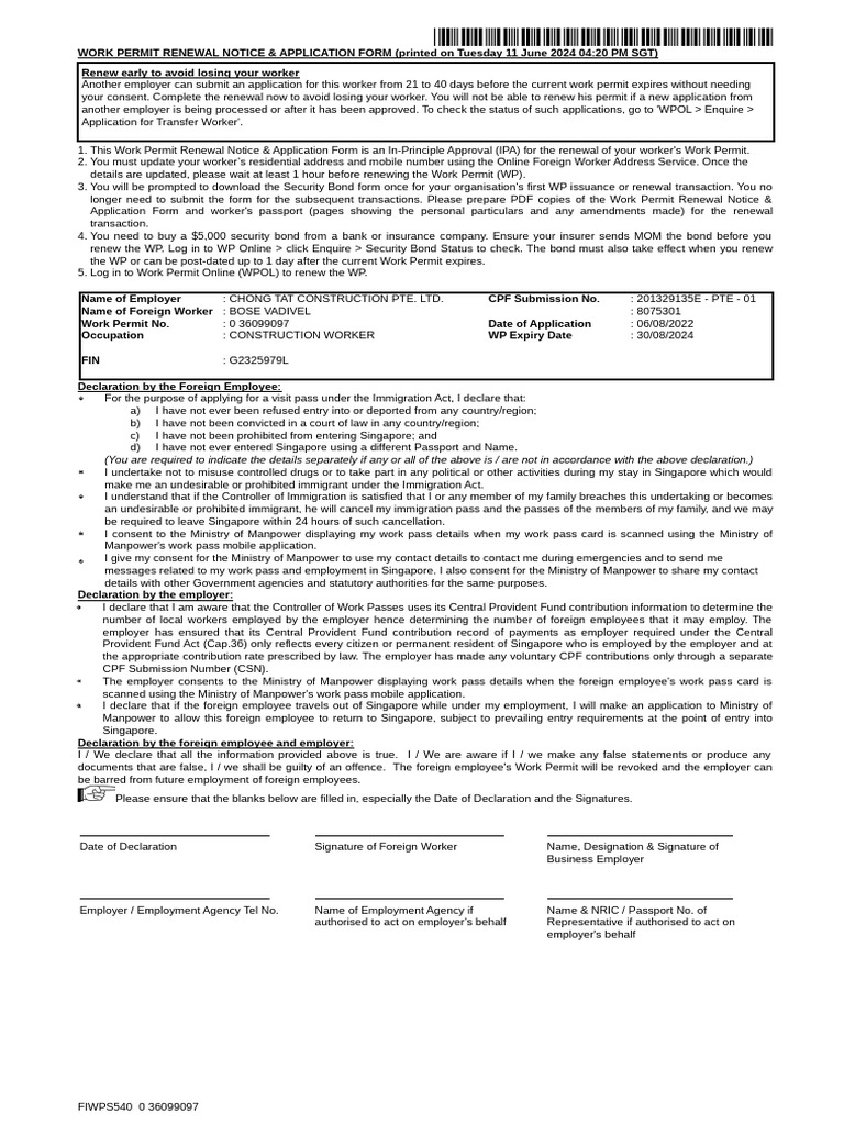 Work Permit Renewal Application Guide | PDF