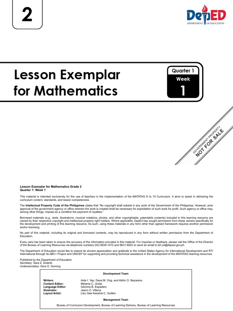 Grade 2 Math Lesson Plan: Week 1 | PDF | Shape | Rectangle