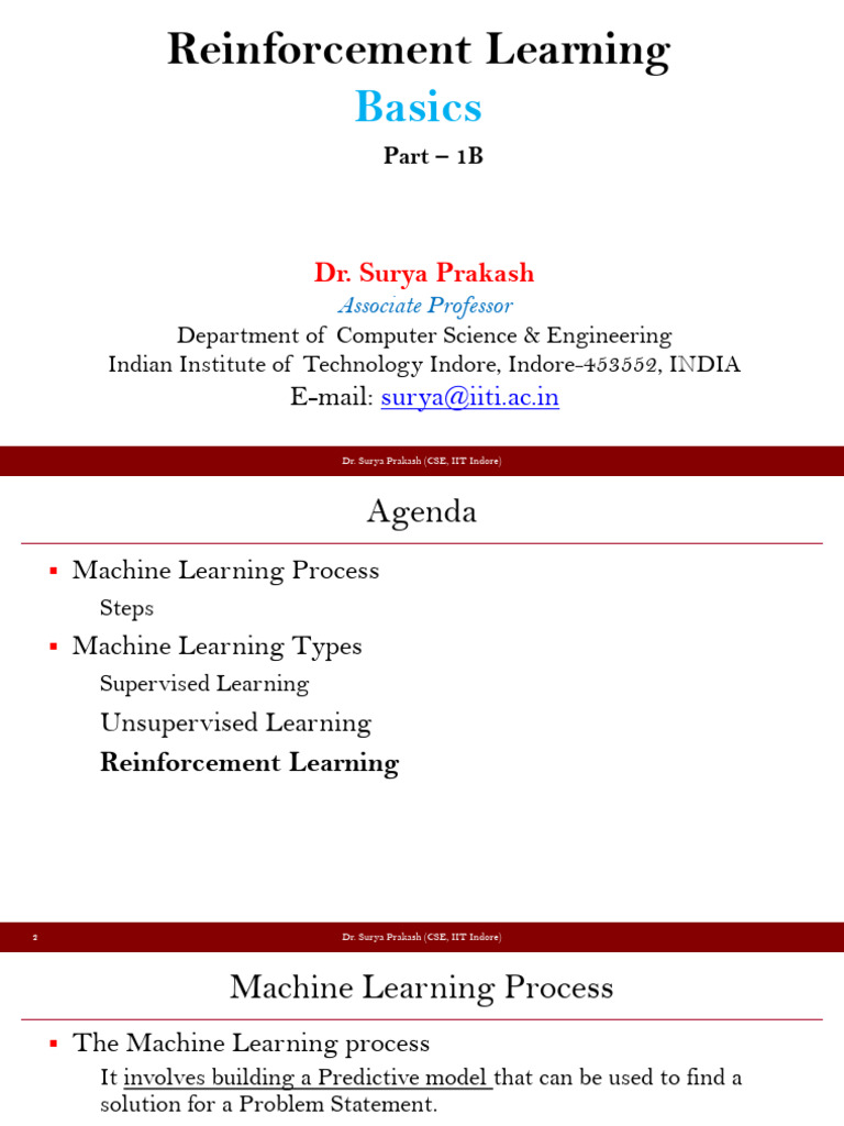 Reinforcement Learning Basics by Dr. Prakash | PDF | Machine Learning ...