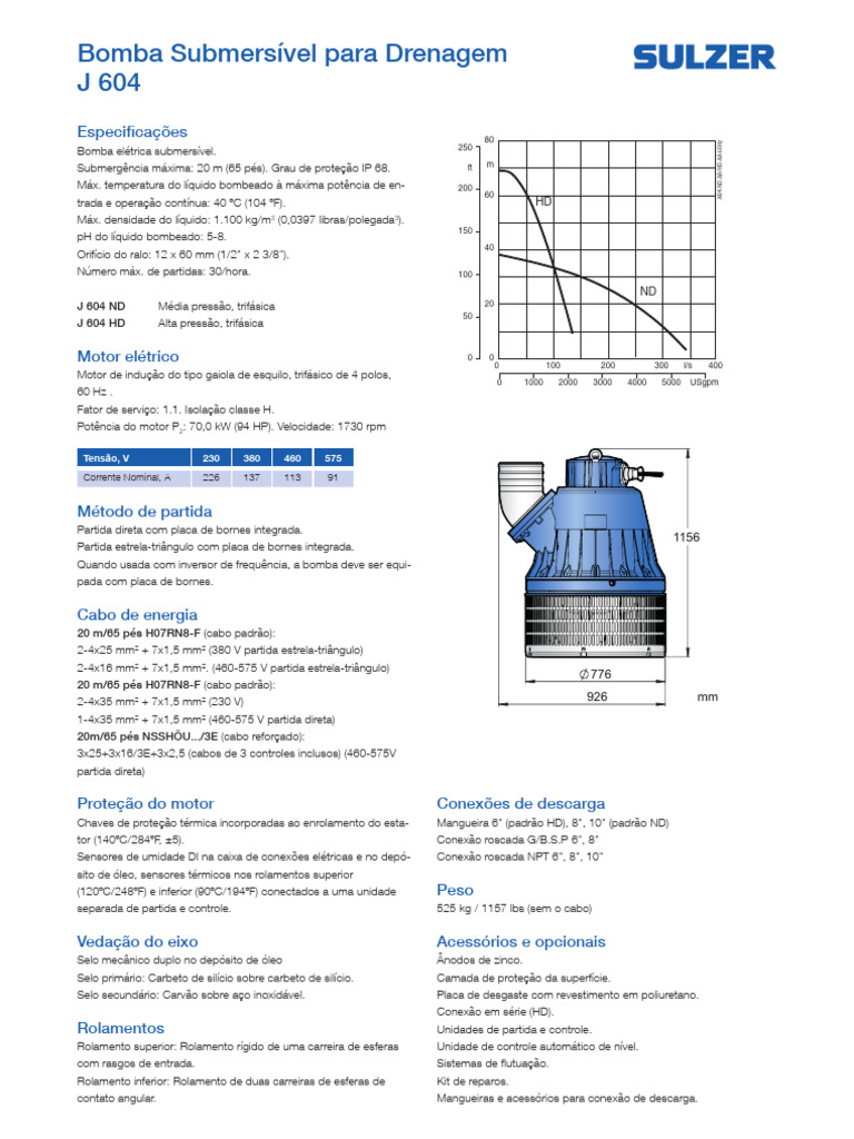 j604 60hz Technical Data | PDF | Bomba | Engenharia Mecânica