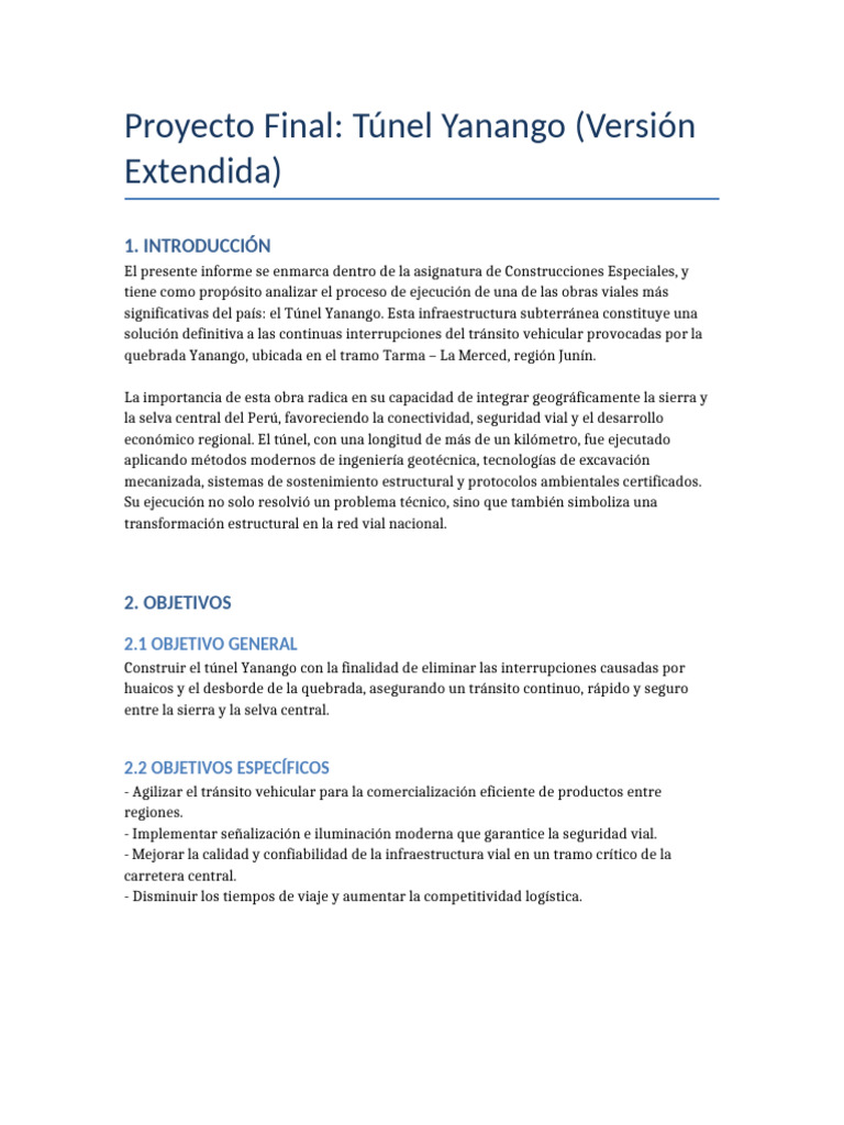 Tunel Yanango Version 2 Extendida | PDF | Túnel