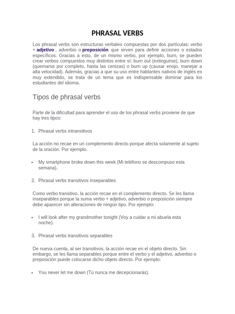 Phrasal Verbs Explained for Learners | PDF