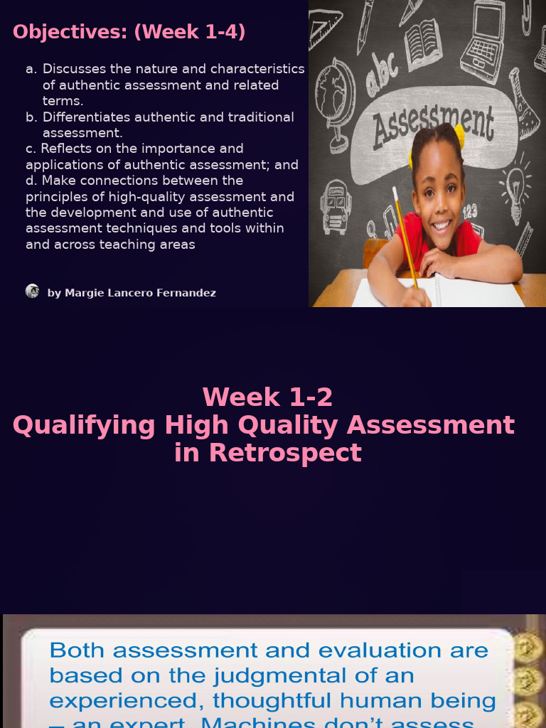 Qualifying High Quality Assessment in Retrospect | PDF | Educational ...