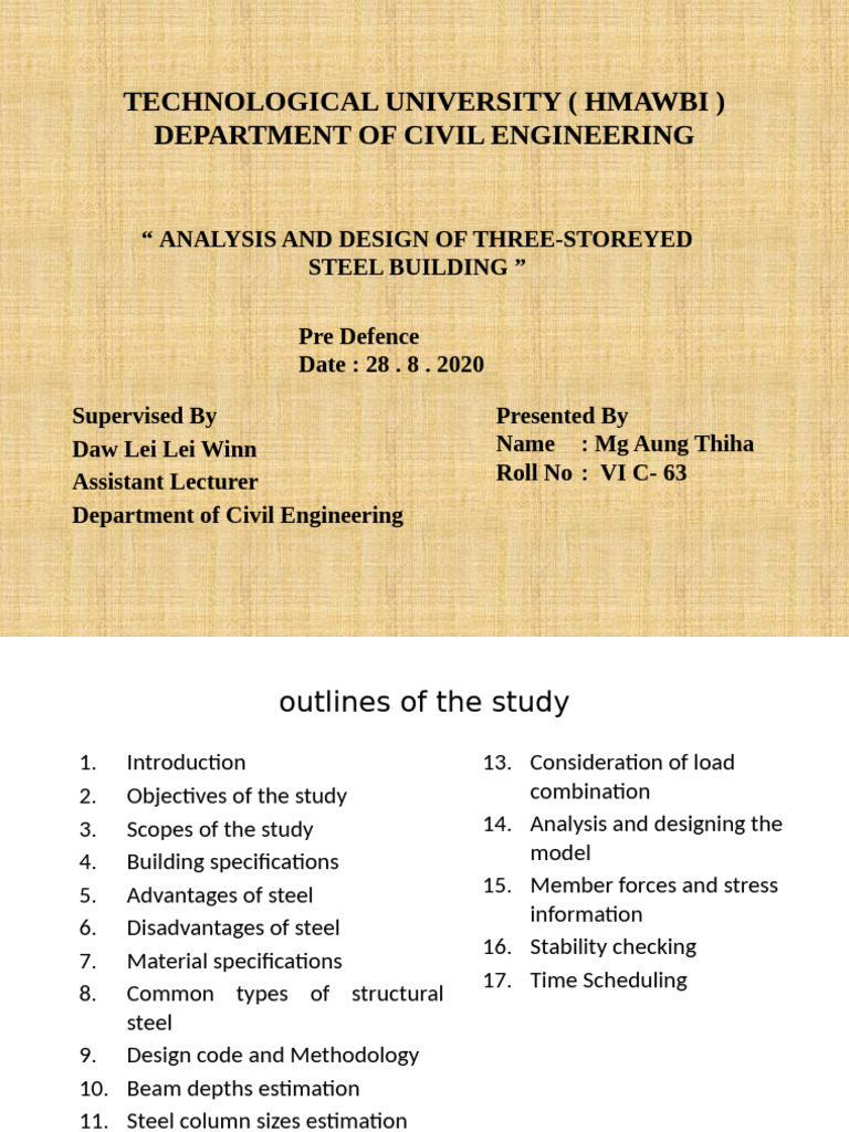 Three-Storey Steel Building Design Analysis | PDF | Strength Of ...