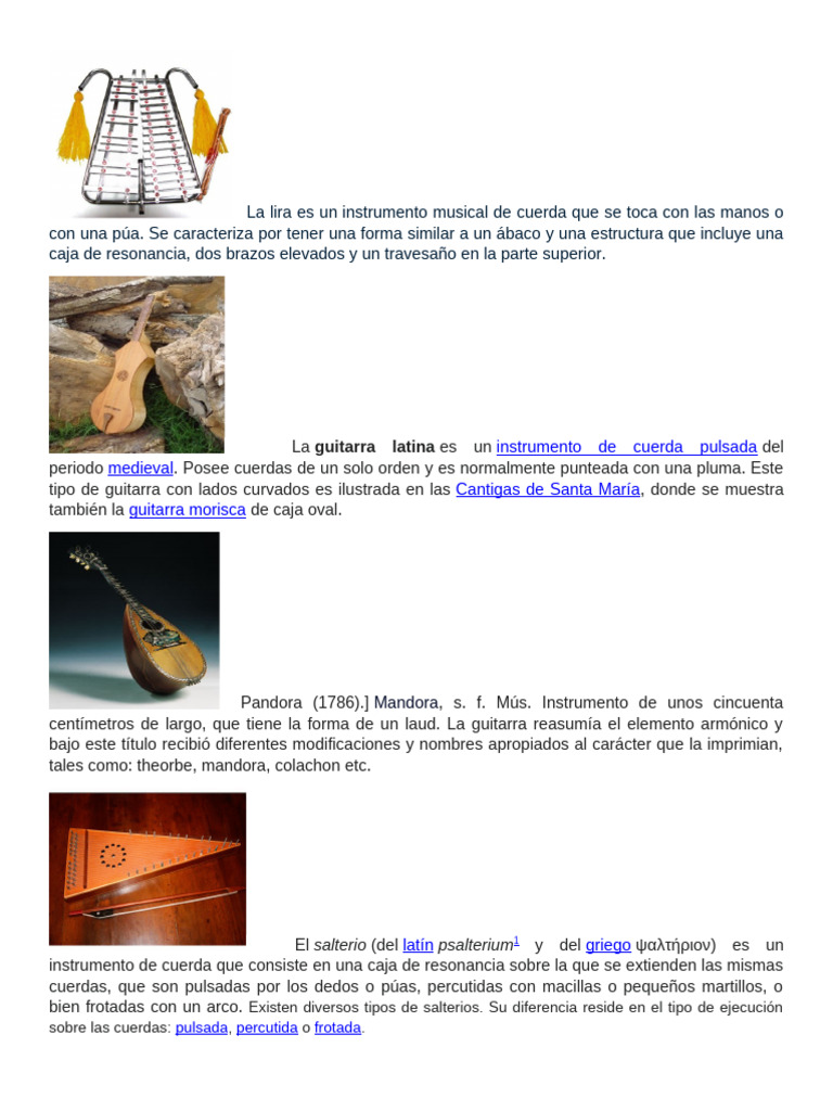 Instrumentos musicales de cuerda y viento | PDF | Instrumentos ...